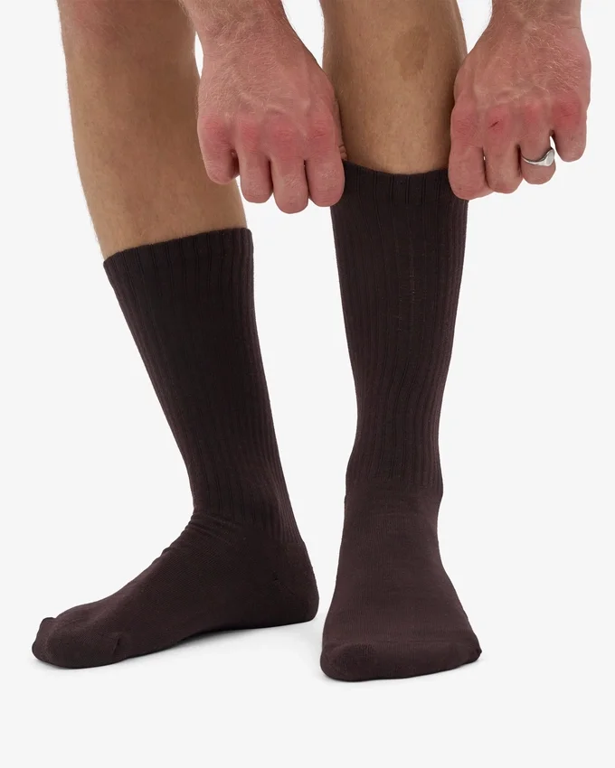 Calcetines deportivos de algodón orgánico - Marrón café
