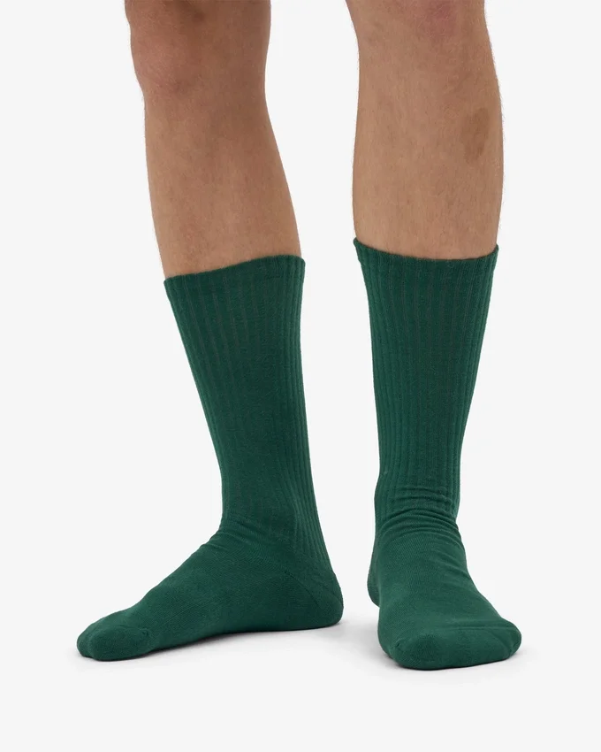Calcetines deportivos de algodón orgánico - Verde esmeralda