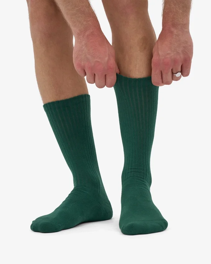Calcetines deportivos de algodón orgánico - Verde esmeralda