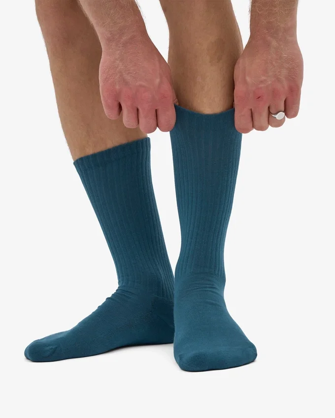 Calcetines deportivos de algodón orgánico - Verde océano