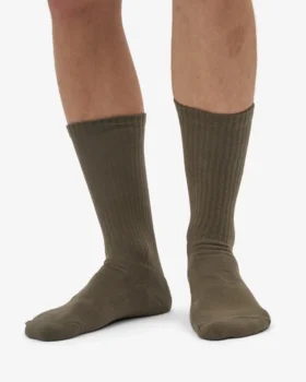 Calcetines deportivos de algodón orgánico – Verde oliva apagado