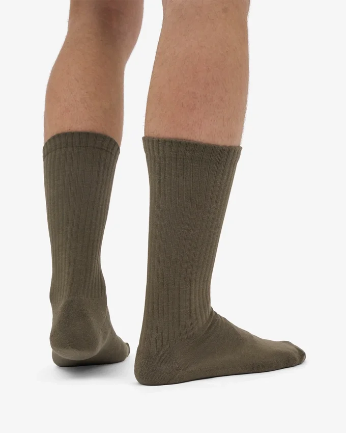 Calcetines deportivos de algodón orgánico - Verde oliva apagado