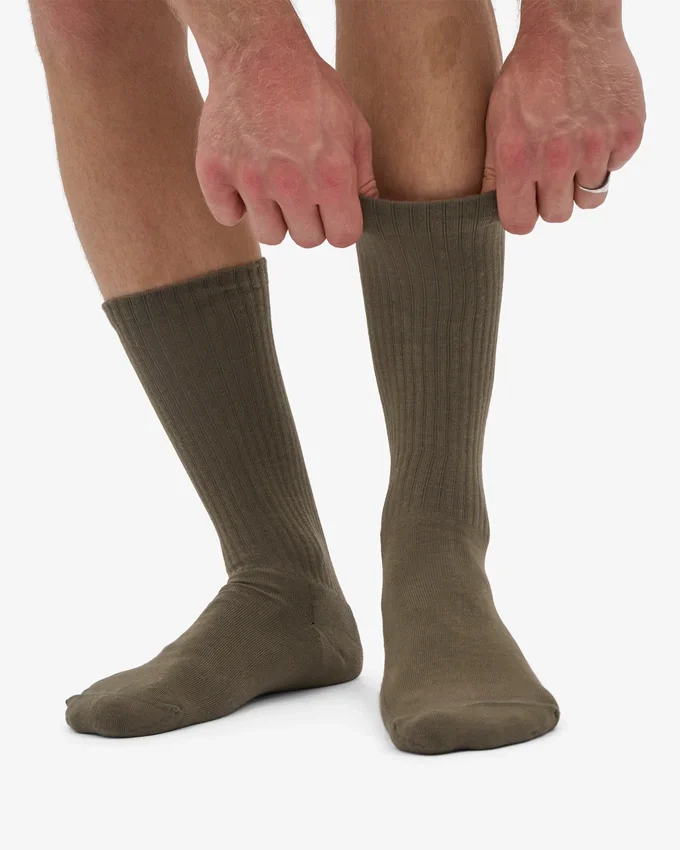 Calcetines deportivos de algodón orgánico - Verde oliva apagado