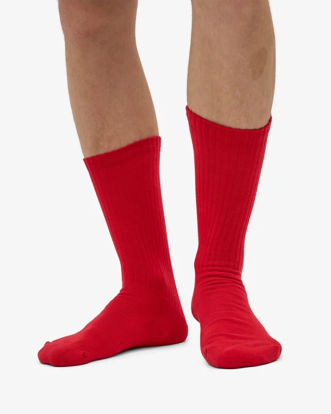 Calcetines deportivos orgánicos - Rojo escarlata