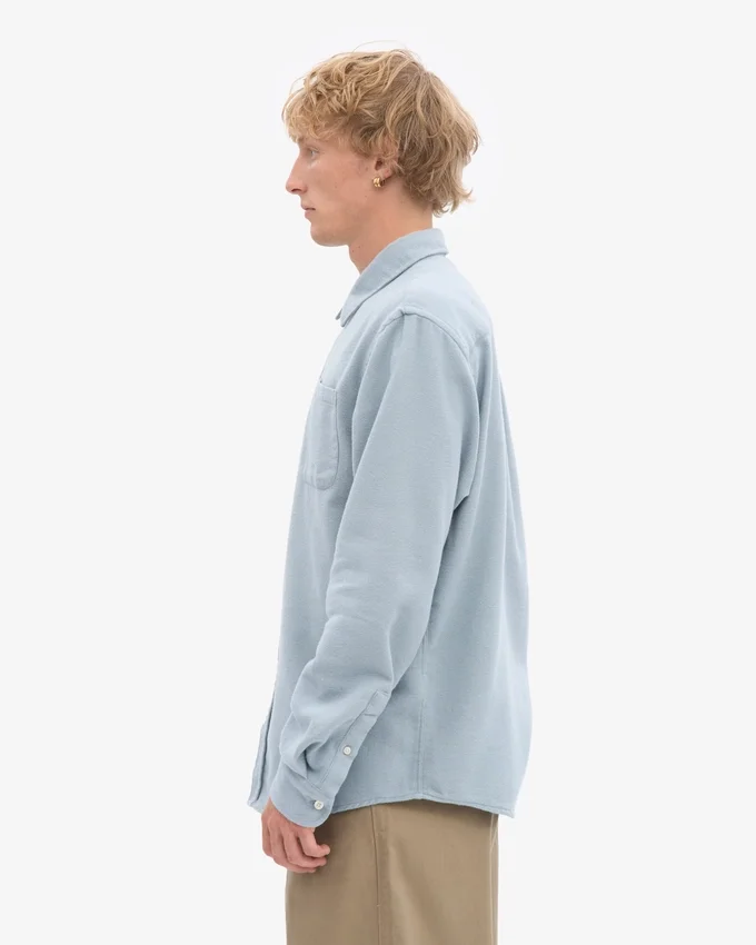 Camisa de franela orgánica - Azul acero