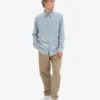 Camisa de franela orgánica - Azul acero