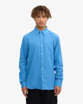 Camisa de franela orgánica – Azul Pacífico