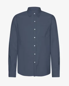 Camisa de franela orgánica - Azul petróleo