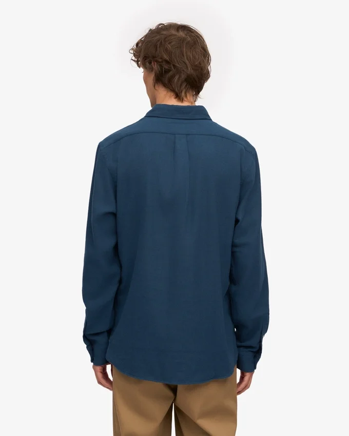 Camisa de franela orgánica - Azul marino