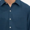 Camisa de franela orgánica - Azul petróleo