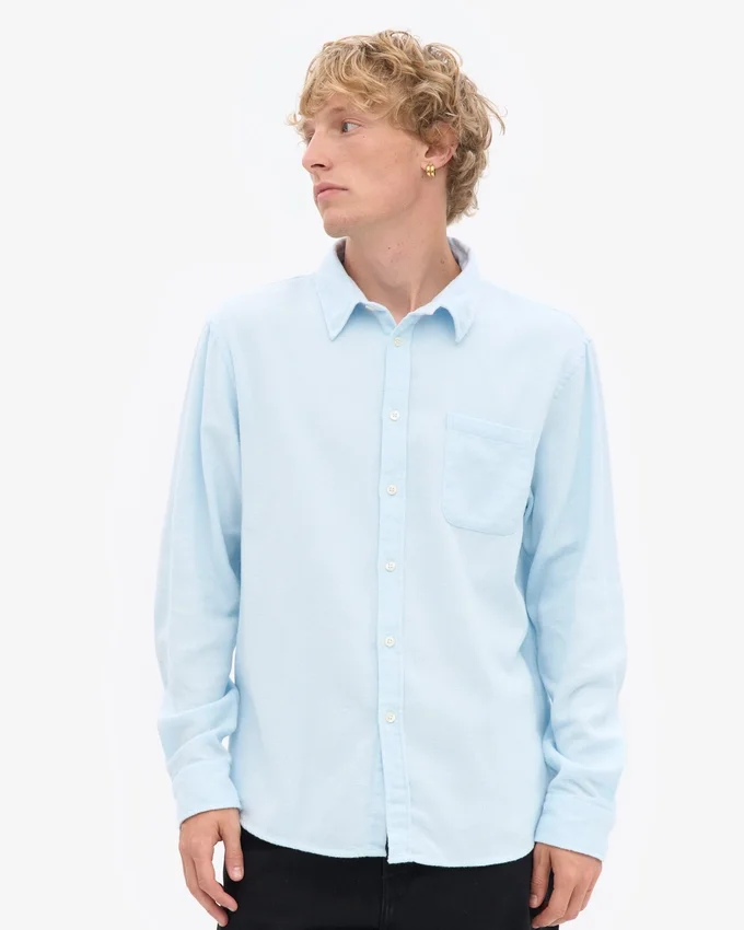 Camisa de franela orgánica - Azul polar