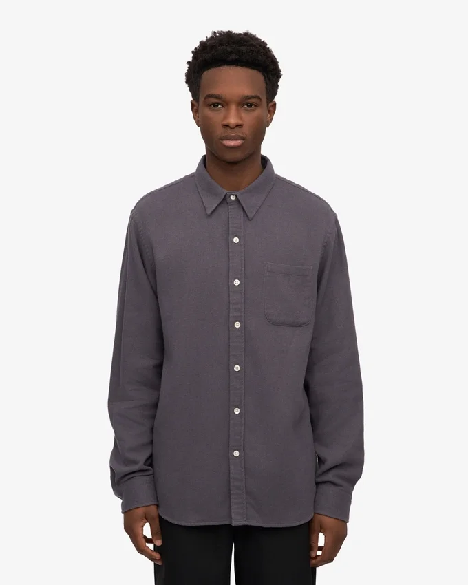 Camisa de franela orgánica - Gris lava