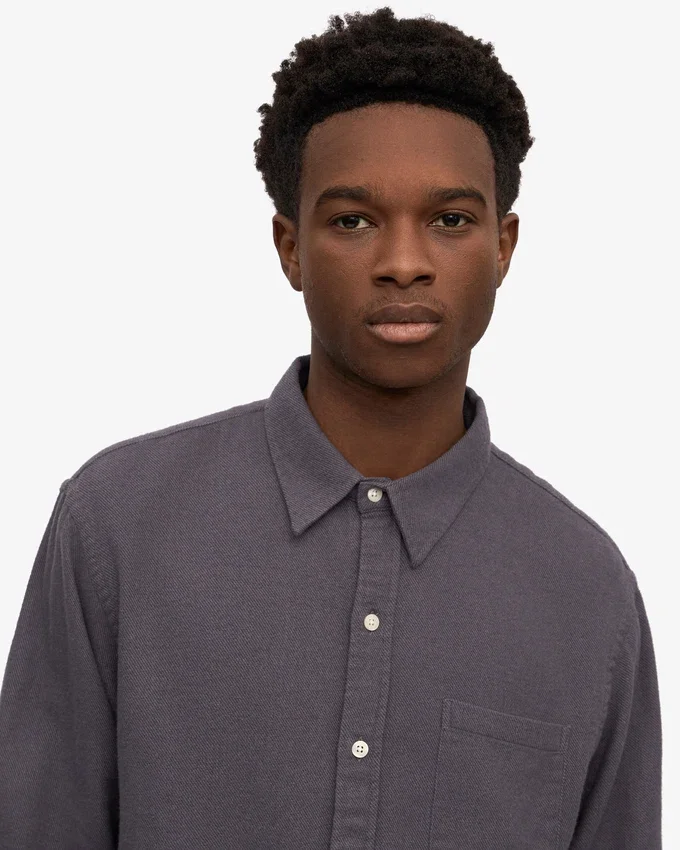 Camisa de franela orgánica - Gris lava