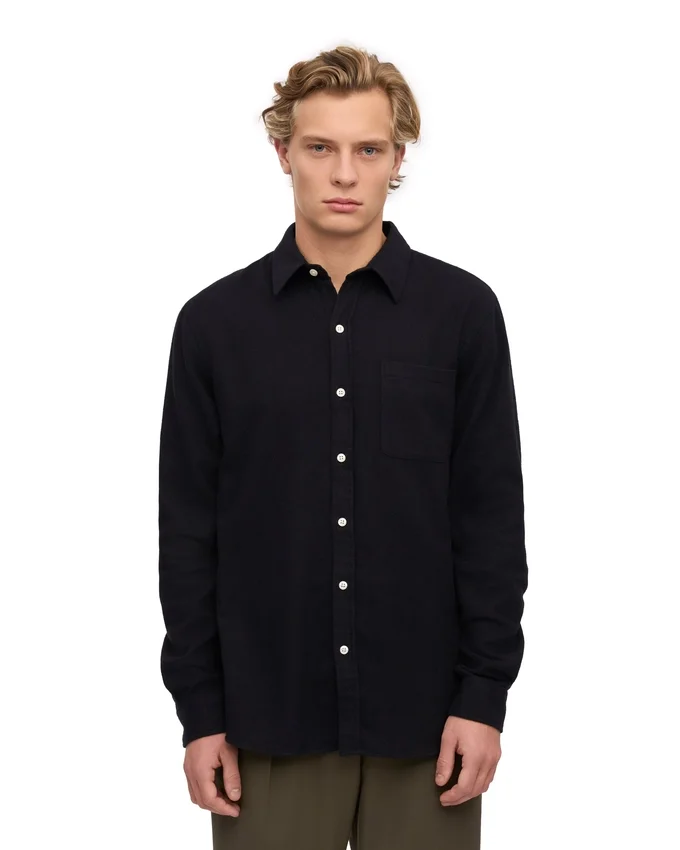 Camisa de franela orgánica - Negro intenso