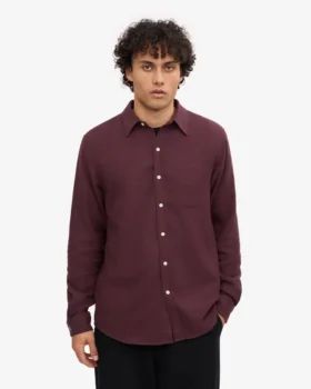 Camisa de franela orgánica – Rojo sangre