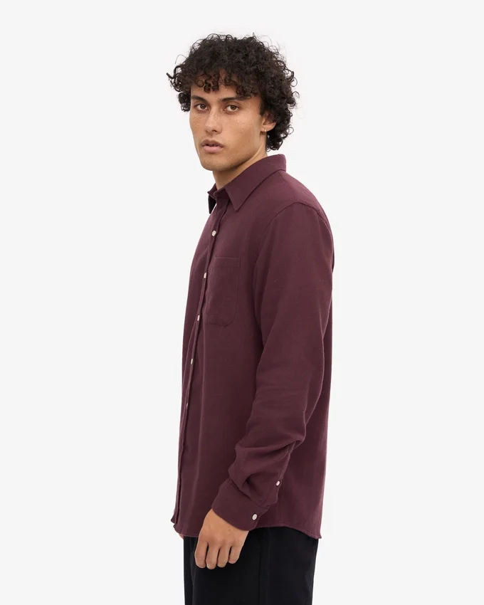 Camisa de franela orgánica - Rojo sangre
