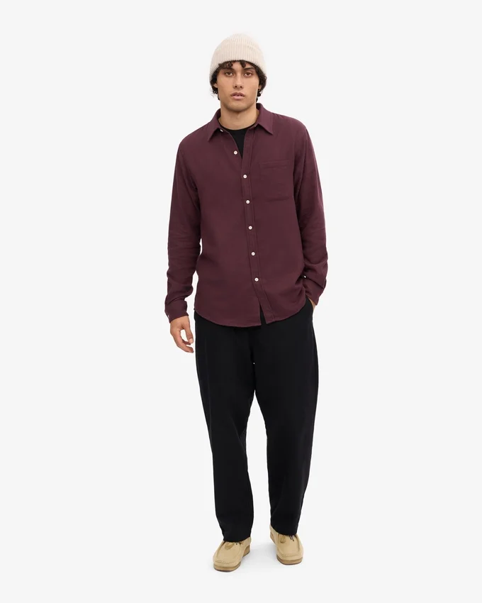 Camisa de franela orgánica - Rojo sangre