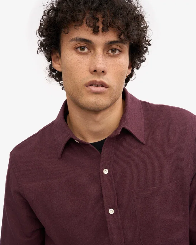 Camisa de franela orgánica - Rojo sangre