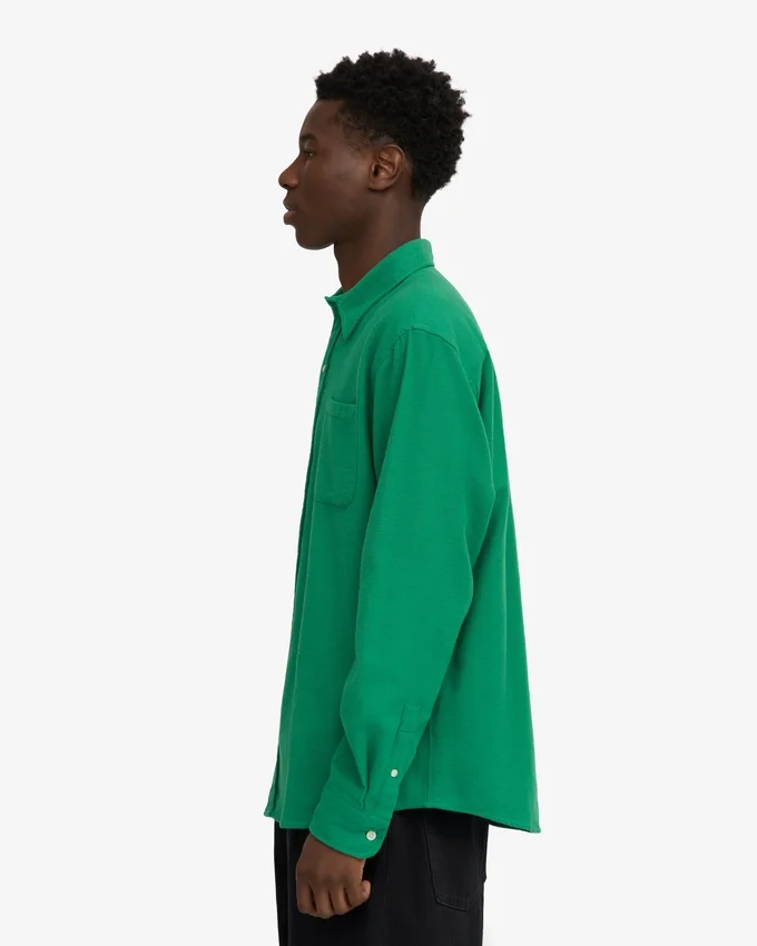 Camisa de franela orgánica - Verde Kelly
