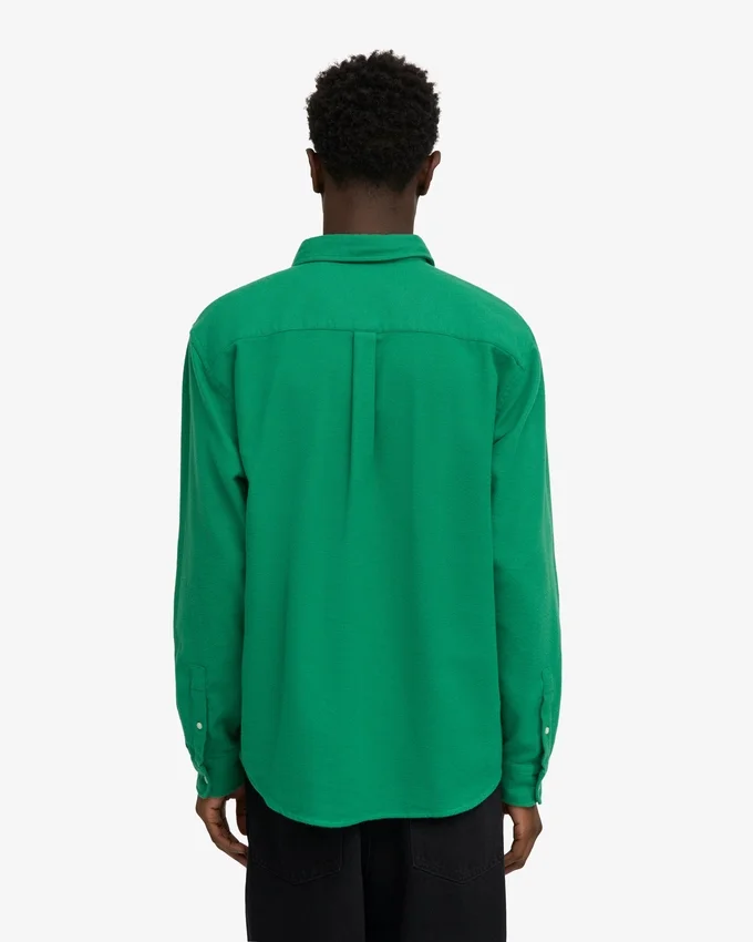 Camisa de franela orgánica - Verde Kelly