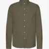 Camisa de franela orgánica - Verde oliva apagado