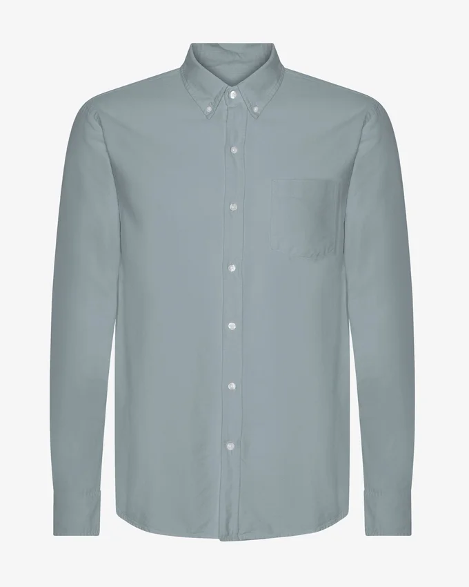 Camisa Organic Button Down - Azul acero