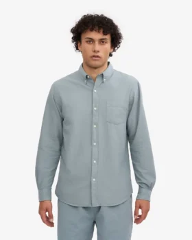 Camisa Organic Button Down – Azul acero