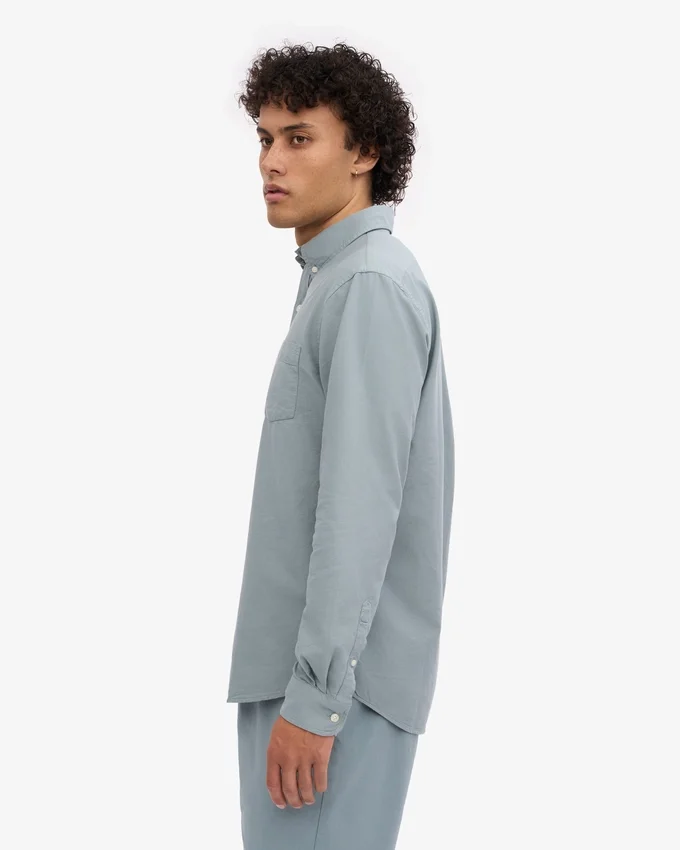 Camisa Organic Button Down - Azul acero