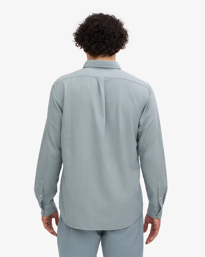 Camisa Organic Button Down - Azul acero