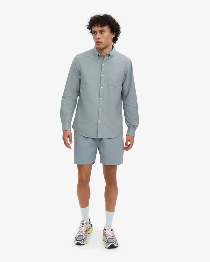 Camisa Organic Button Down - Azul acero