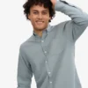 Camisa Organic Button Down - Azul acero