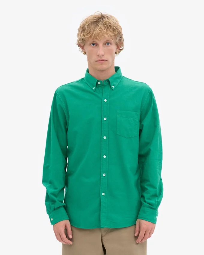 Camisa Organic Button Down de algodón - Verde Kelly