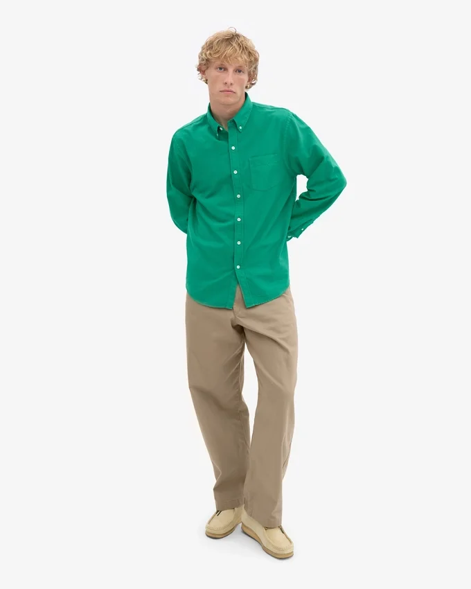 Camisa Organic Button Down de algodón - Verde Kelly