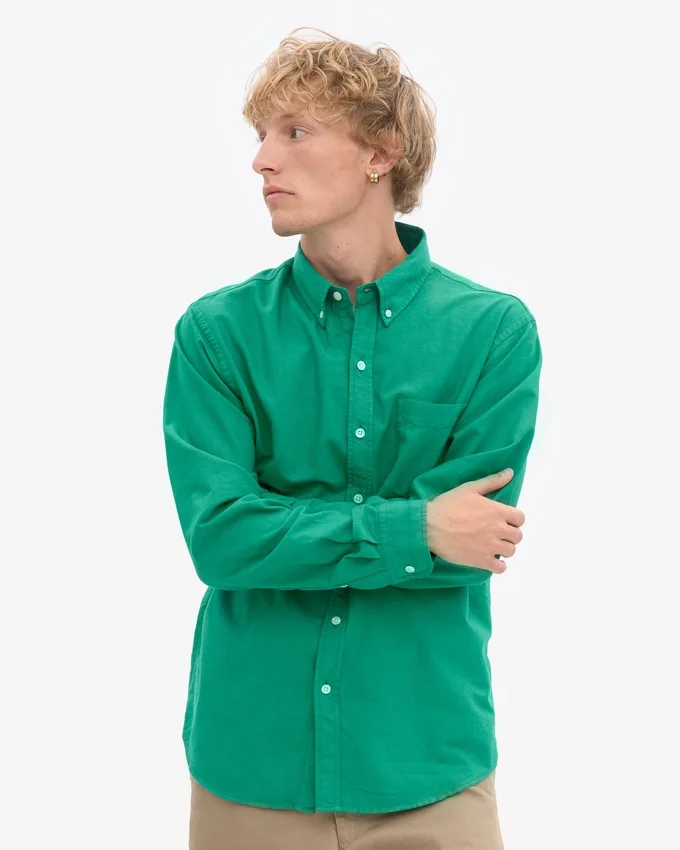 Camisa Organic Button Down de algodón - Verde Kelly