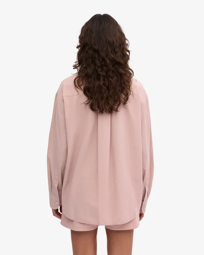 Camisa oversize de algodón orgánico - Rosa descolorido
