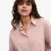 Camisa oversize de algodón orgánico - Rosa descolorido
