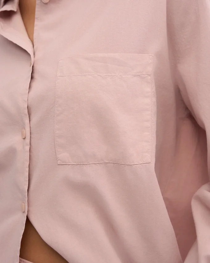 Camisa oversize de algodón orgánico - Rosa descolorido