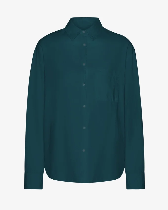 Camisa oversize de algodón orgánico - Verde océano