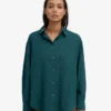 Camisa oversize de algodón orgánico - Verde océano