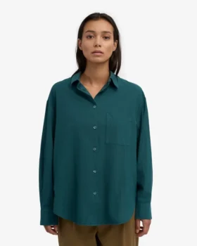 Camisa oversize de algodón orgánico – Verde océano