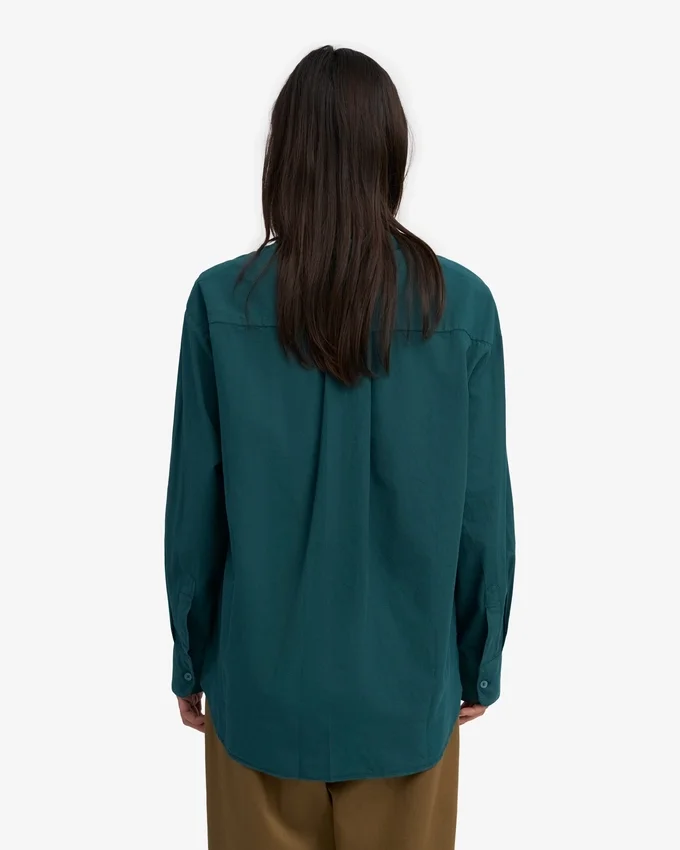 Camisa oversize de algodón orgánico - Verde océano