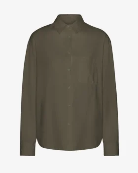 Camisa oversize de algodón orgánico - Verde oliva apagado
