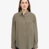 Camisa oversize de algodón orgánico - Verde oliva apagado
