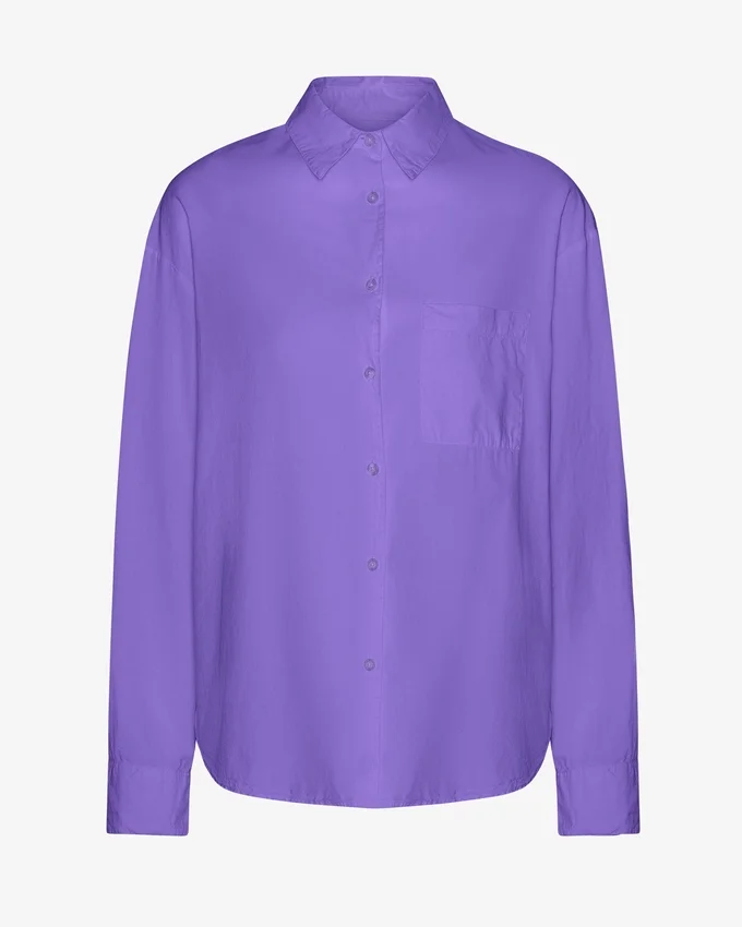 Camisa oversize de algodón orgánico - Violeta ultra