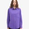 Camisa oversize de algodón orgánico - Violeta ultra