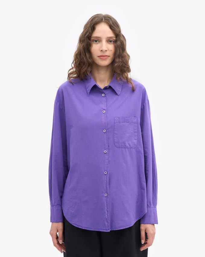 Camisa oversize de algodón orgánico - Violeta ultra