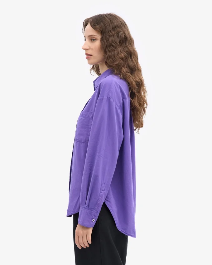 Camisa oversize de algodón orgánico - Violeta ultra