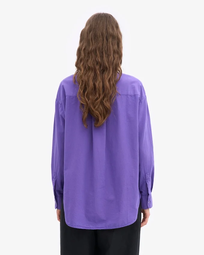 Camisa oversize de algodón orgánico - Violeta ultra