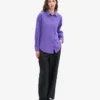 Camisa oversize de algodón orgánico - Violeta ultra