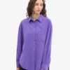 Camisa oversize de algodón orgánico - Violeta ultra